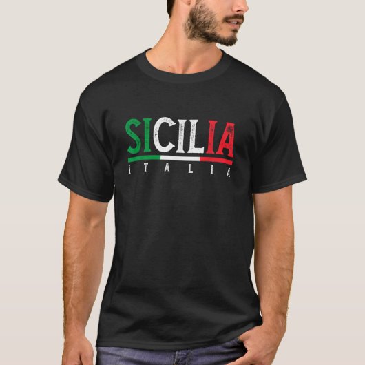 Sizilien Italienische Flagge Siziliens Proud sizil T-Shirt (Vorderseite)
