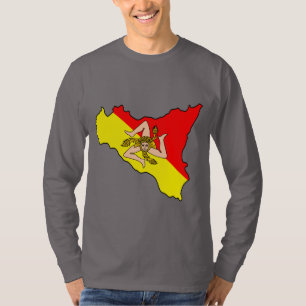 Sizilien-Karte mit Trinacria-Symbol Hoodie T-Shirt