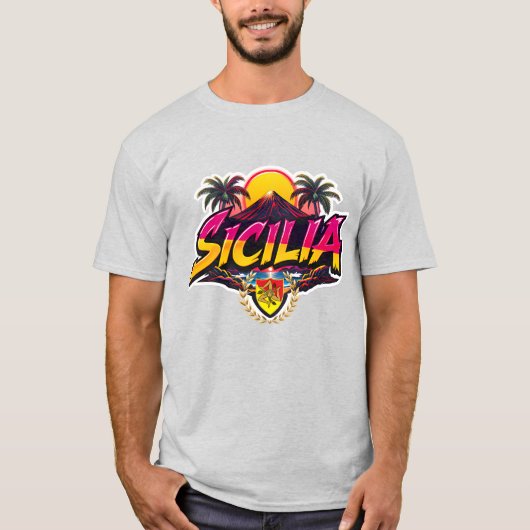 Sizilien Mt.Etna Design T-Shirt (Vorderseite)