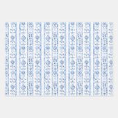 Sizilien Rustikal Braune Streifen Junggesellinnena Geschenkpapier Set (Vorderseite 2)