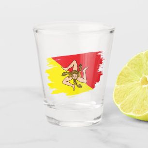 Sizilien Schnapsglas, patriotische sizilianische F Schnapsglas