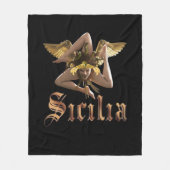 Sizilien / Sicilia Triskelion Trinacria Blanket Fleecedecke (Vorderseite)