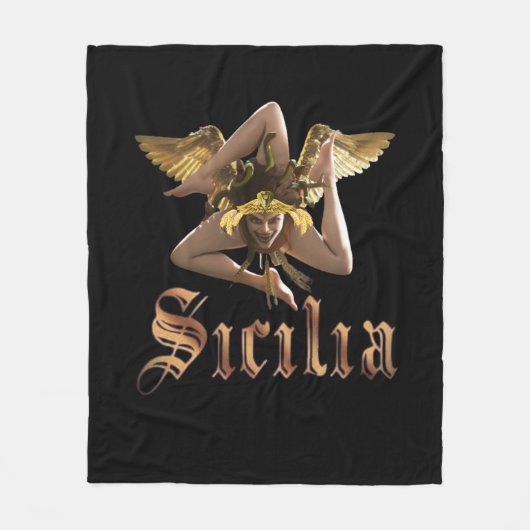 Sizilien / Sicilia Triskelion Trinacria Blanket Fleecedecke (Vorderseite)