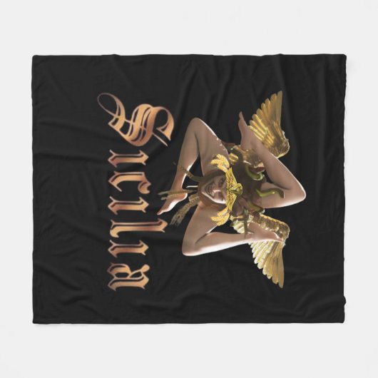 Sizilien / Sicilia Triskelion Trinacria Blanket Fleecedecke (Vorderseite (Horizontal))