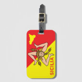 Sizilien sizilianische Flagge Sizilien Trinacria Gepäckanhänger (Vorderseite Vertikal)