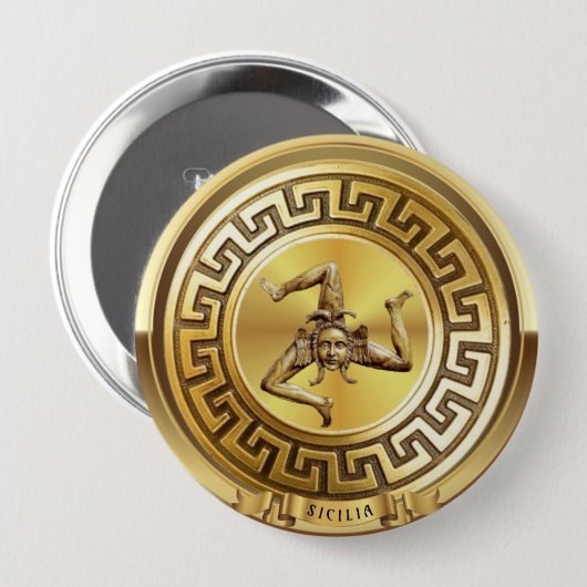 Sizilien (Sizilien) Goldener Button (Vorne & Hinten)