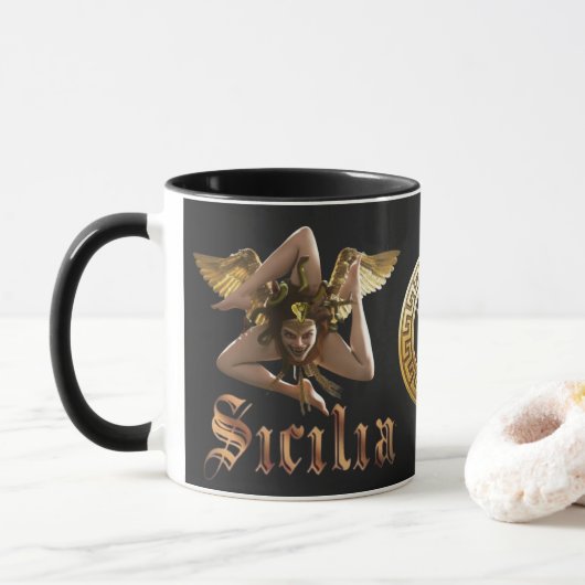 Sizilien / Sizilien Trinacria Medusa Geschenk Tass Tasse (Mit Donut)