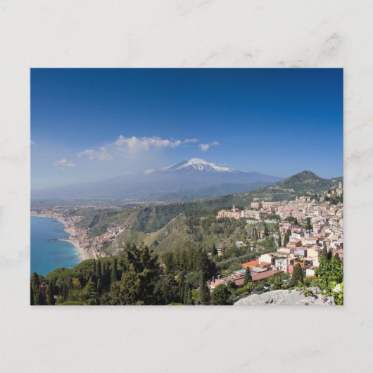Sizilien - Taormina vor der Ätna-Postkarte Postkarte (Vorderseite)