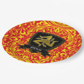 Sizilien Trinacria auf barocke Muster Pappteller (Schrägansicht)