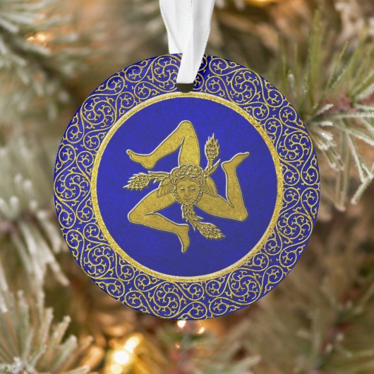 Sizilien Trinacria Blue und Gold Ornament (Baum)