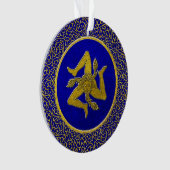 Sizilien Trinacria Blue und Gold Ornament (Vorderseite)