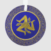 Sizilien Trinacria Blue und Gold Ornament (Rückseite)