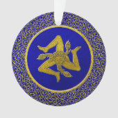 Sizilien Trinacria Blue und Gold Ornament (Vorderseite)