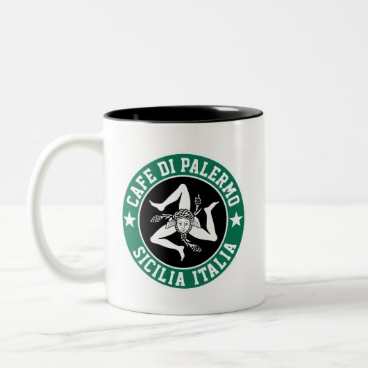 Sizilien Trinacria Ihr Text Zweifarbige Tasse (Links)