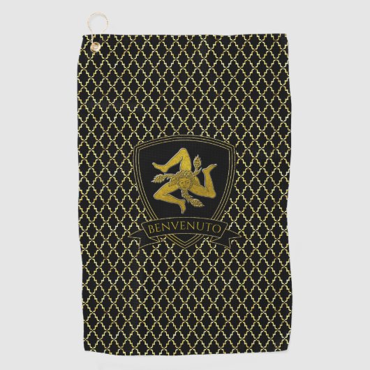 Sizilien-Trinacria-Quatrefolie Golfhandtuch (Vorderseite)