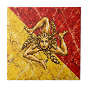 Sizilien Trinacria sizilianisches Flaggen-Design Fliese