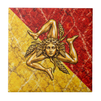 Sizilien Trinacria sizilianisches Flaggen-Design Fliese