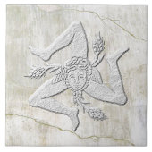 Sizilien Trinacria Vintag Fresco Fliese (Vorderseite)