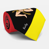 Sizilien, Triskelion Krawatte, sizilianische Fahne Krawatte (Gerollt)