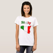 Sizilien und Karte in den Farben der italienischen T-Shirt (Vorne ganz)