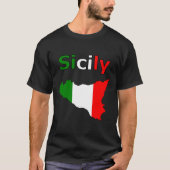 Sizilien und Karte in den Farben der italienischen T-Shirt (Vorderseite)