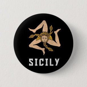 Sizilien Vintage Style Flagge  Button