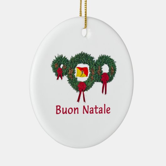 Sizilien-Weihnachten 2 Keramik Ornament (Rechts)