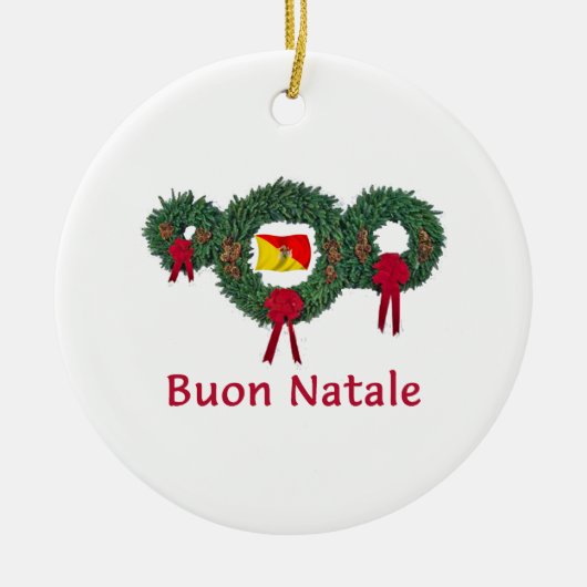 Sizilien-Weihnachten 2 Keramik Ornament (Vorne)