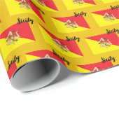 Sizilien Wrapping Paper, sizilianische Flagge patr Geschenkpapier (Rolleneckpunkt)