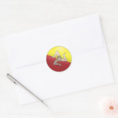 Sizilienglänzende Circle-Flag Runder Aufkleber (Umschlag)