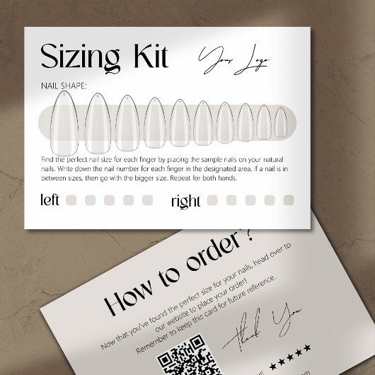 Sizing Kit Press-On Nägel modern Dankeskarte