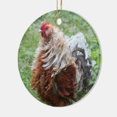 Sizzle Frizzle Fluffy Chicken Keramik Ornament (Links)