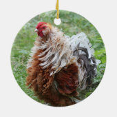 Sizzle Frizzle Fluffy Chicken Keramik Ornament (Hinten)