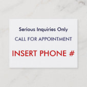 Sizzle-Karte - benötigen Sie mehr Geld? Visitenkarte (Rückseite)