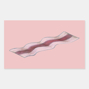 Sizzlin' Bacon Strips Frühstücksaufkleber Rechteckiger Aufkleber