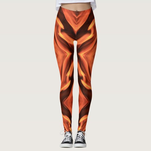 Sizzlin Hot Pants - Flammendruckleder Leggings (Vorderseite)