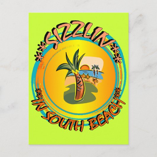Sizzlin in South Beach Postkarte (Vorderseite)