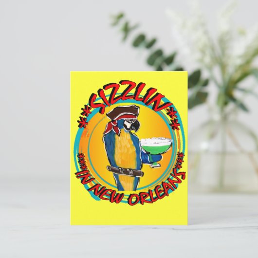 SIZZLIN PARROTS POSTKARTE (Stehend Vorderseite)