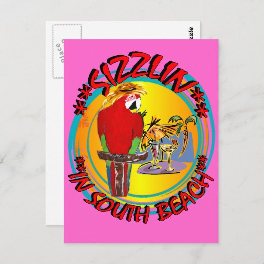 SIZZLIN PARROTS POSTKARTE (Vorne/Hinten)