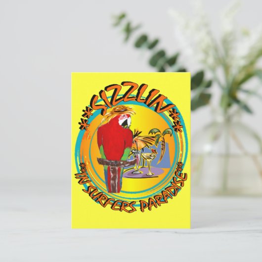 SIZZLIN PARROTS POSTKARTE (Stehend Vorderseite)