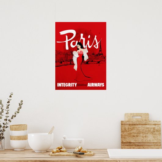 Sizzling in Paris Poster (Küche)