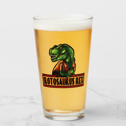 SJ Slotosaurus Rex Pint Glass Glas (Vorne (Gefüllt))