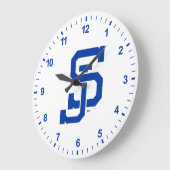 SJ Spartans Logo Große Wanduhr (Winkel)