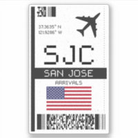 SJC San Jose Boarding Pass - Kalifornien Flughafen