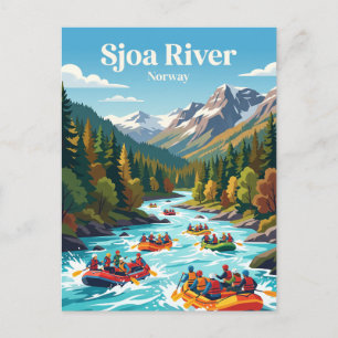 Sjoa-Fluss, Norwegen, Wildwasser-Rafting Postkarte