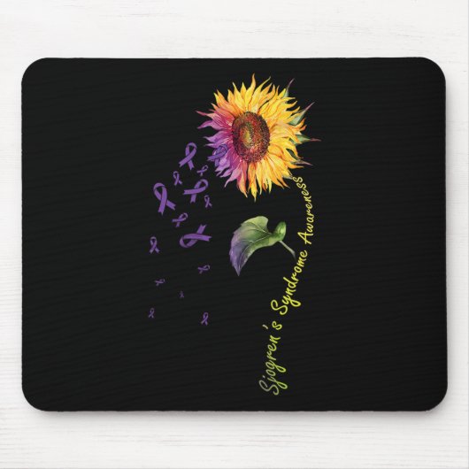 Sjogren-Syndrom-Bewusstsein Sonnenblume Mousepad (Vorne)