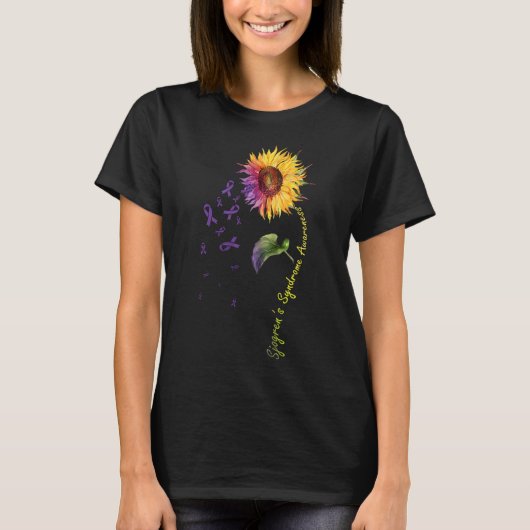 Sjogren-Syndrom-Bewusstsein Sonnenblume T-Shirt (Vorderseite)