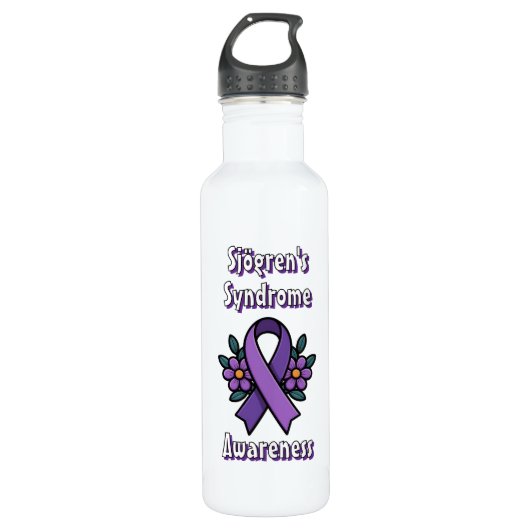 Sjögren's Awareness | Purple Ribbon Edelstahlflasche (Vorderseite)