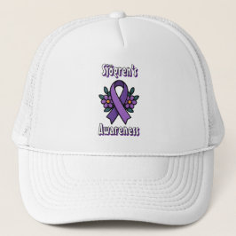 Sjögren's Awareness | Purple Ribbon with flowers Truckerkappe