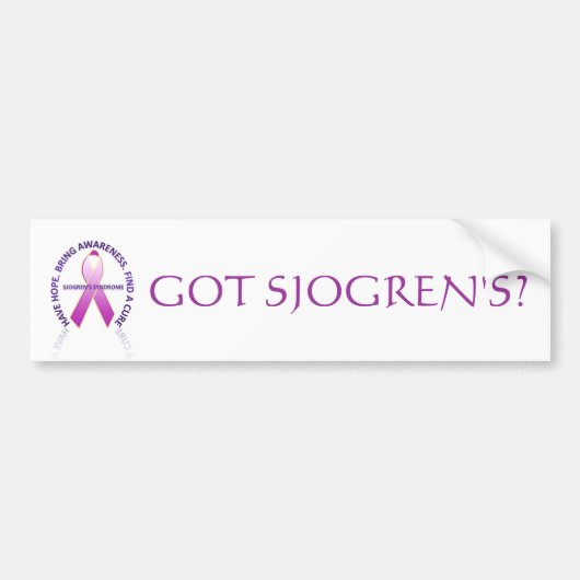 sjogrens Bewusstsein, GOT SJOGREN? Autoaufkleber (Vorne)